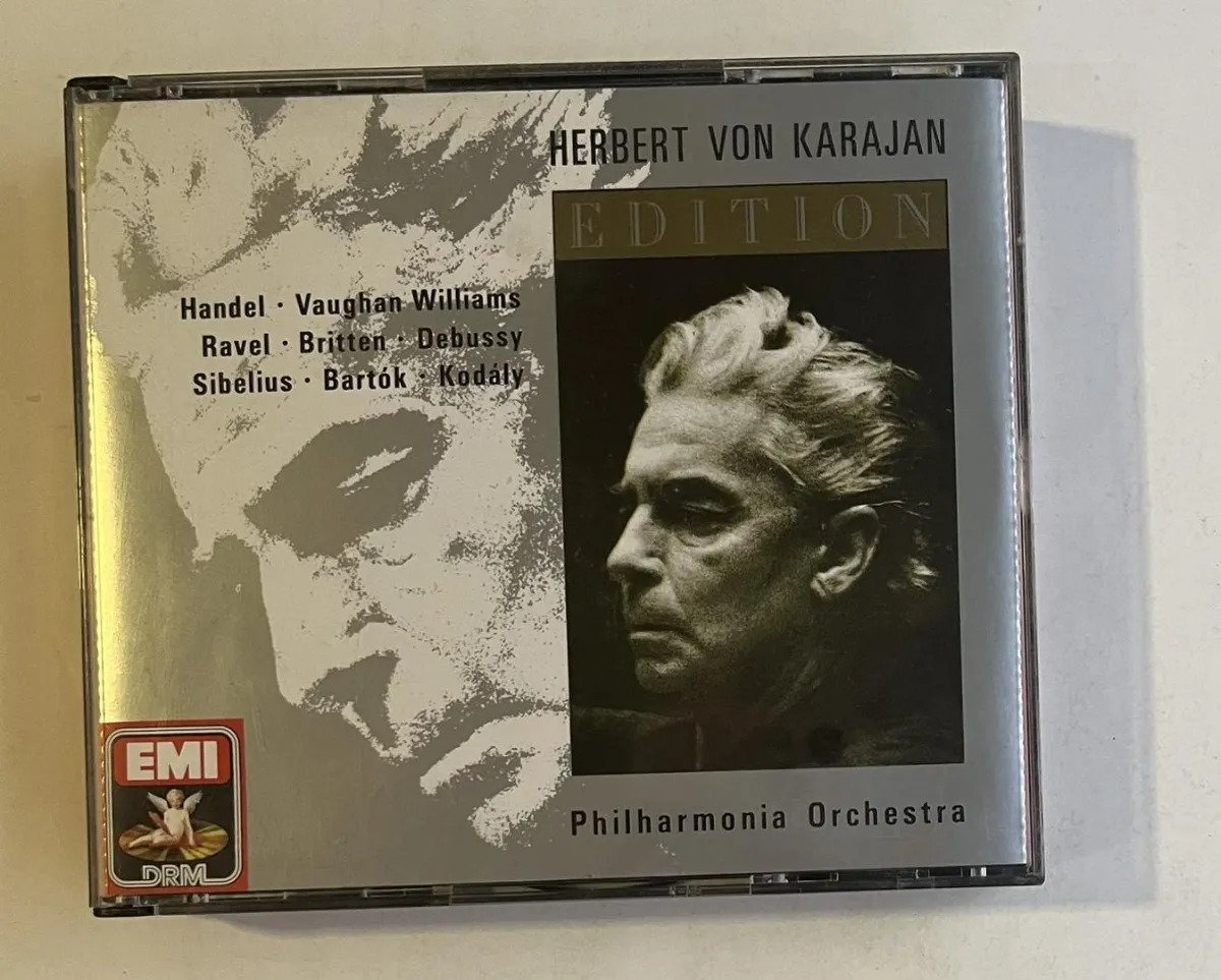 4 CDs Herbert von Karajan - Handel · Vaughan Williams · Ravel · Britten · Debussy · Sibelius · Bartók · Kodály