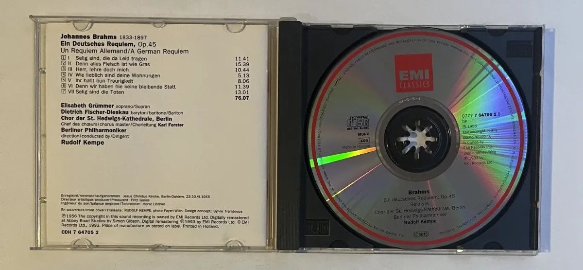 CD Johannes Brahms - Ein Deutsches Requiem - Imagem 2