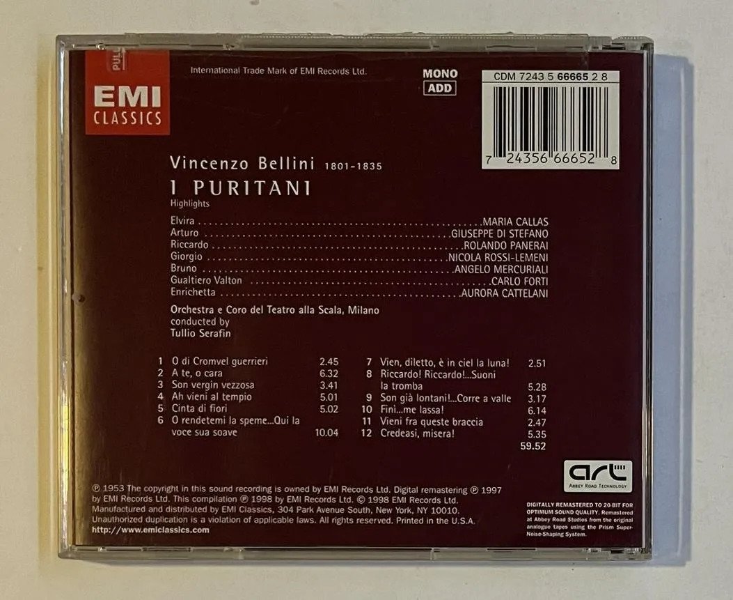 CD Maria Callas - I Puritani (Highlights) - Imagem 3