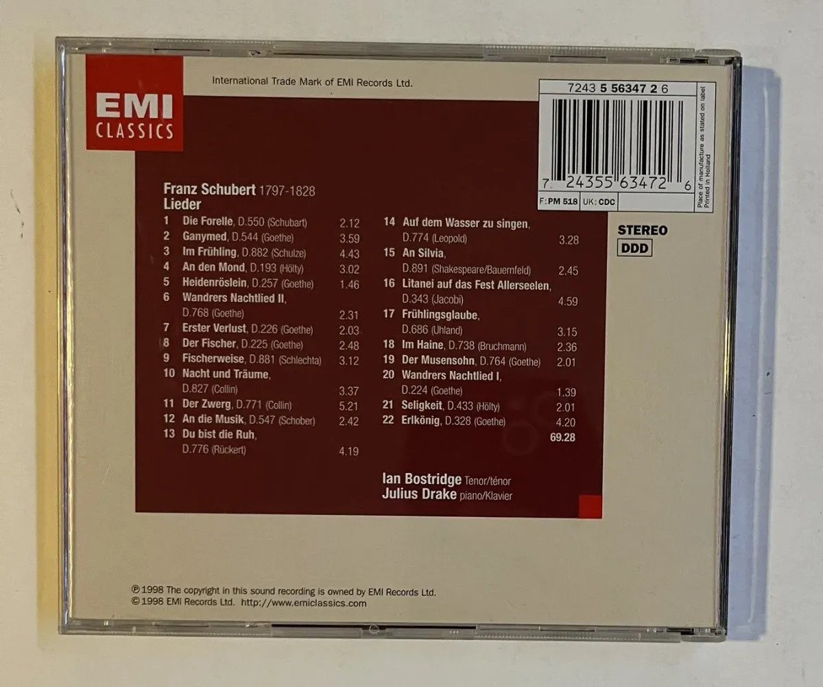 CD Franz Schubert - Schubert Lieder - Imagem 3