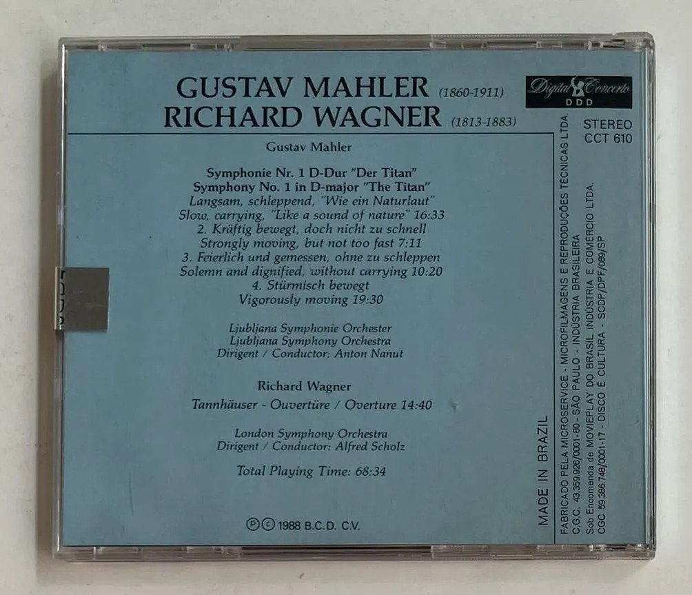 CD Gustav Mahler - Symphony No. 1 "The Titan", "Tannhäuser" Overture - Imagem 3