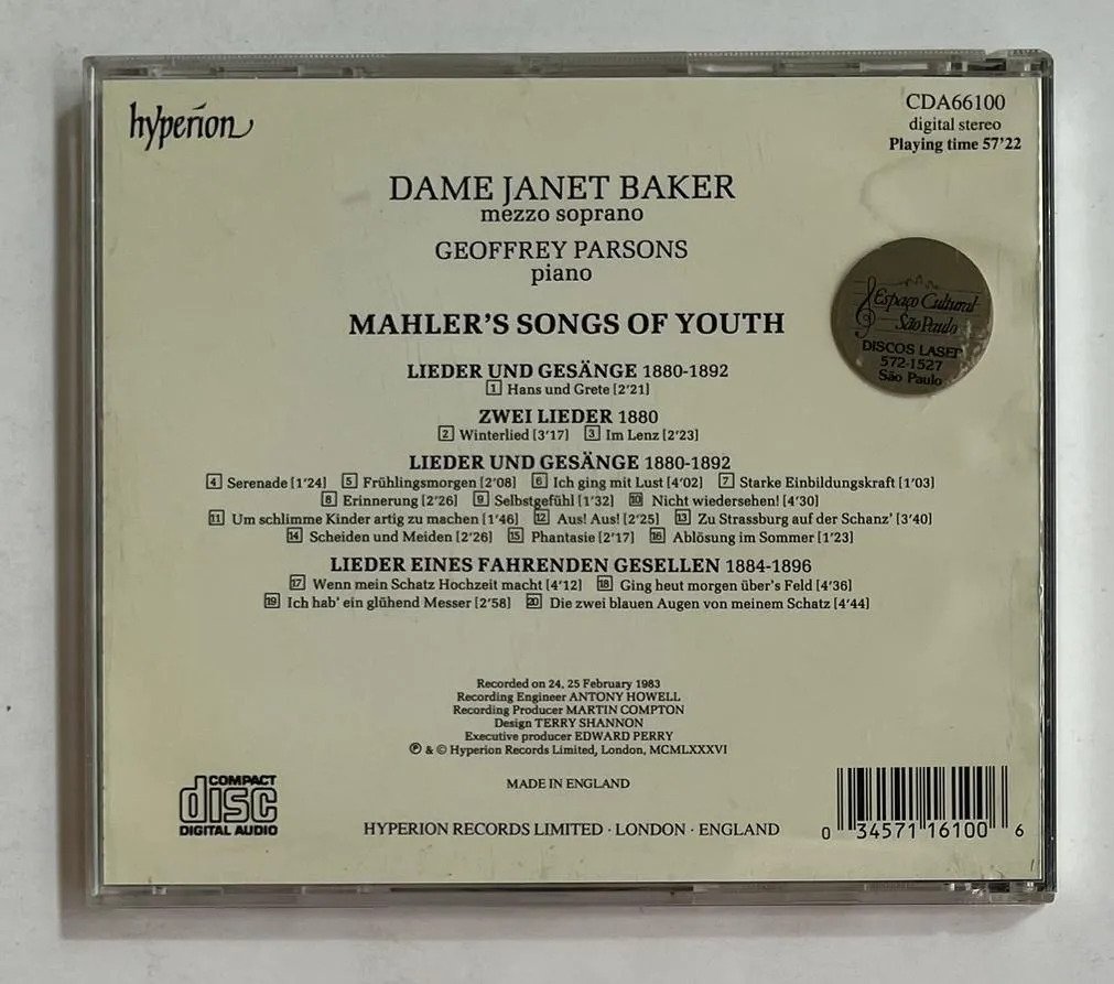 CD Gustav Mahler - Mahler's Songs Of Youth - Imagem 3