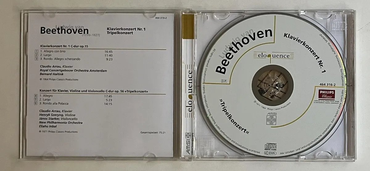 CD Ludwig van Beethoven - Klavierkonzert Nr. 1 / Triplekonzert - Imagem 2