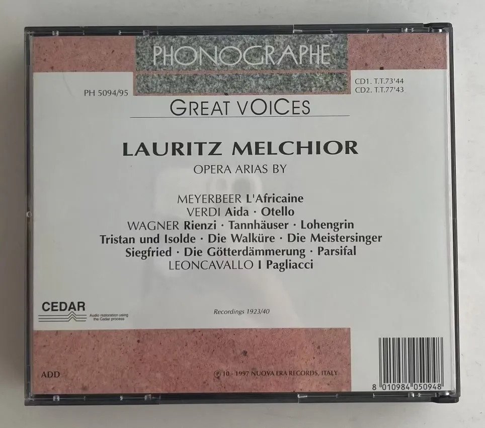 2 CDs Meyerbeer, Verdi, Wagner - Lauriz Melchior - Great Voices - Imagem 4
