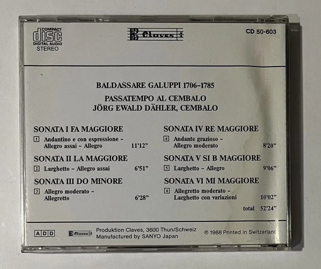 CD Baldassare Galuppi - Music Veneziane - Passatempo Al Cembalo - Imagem 3