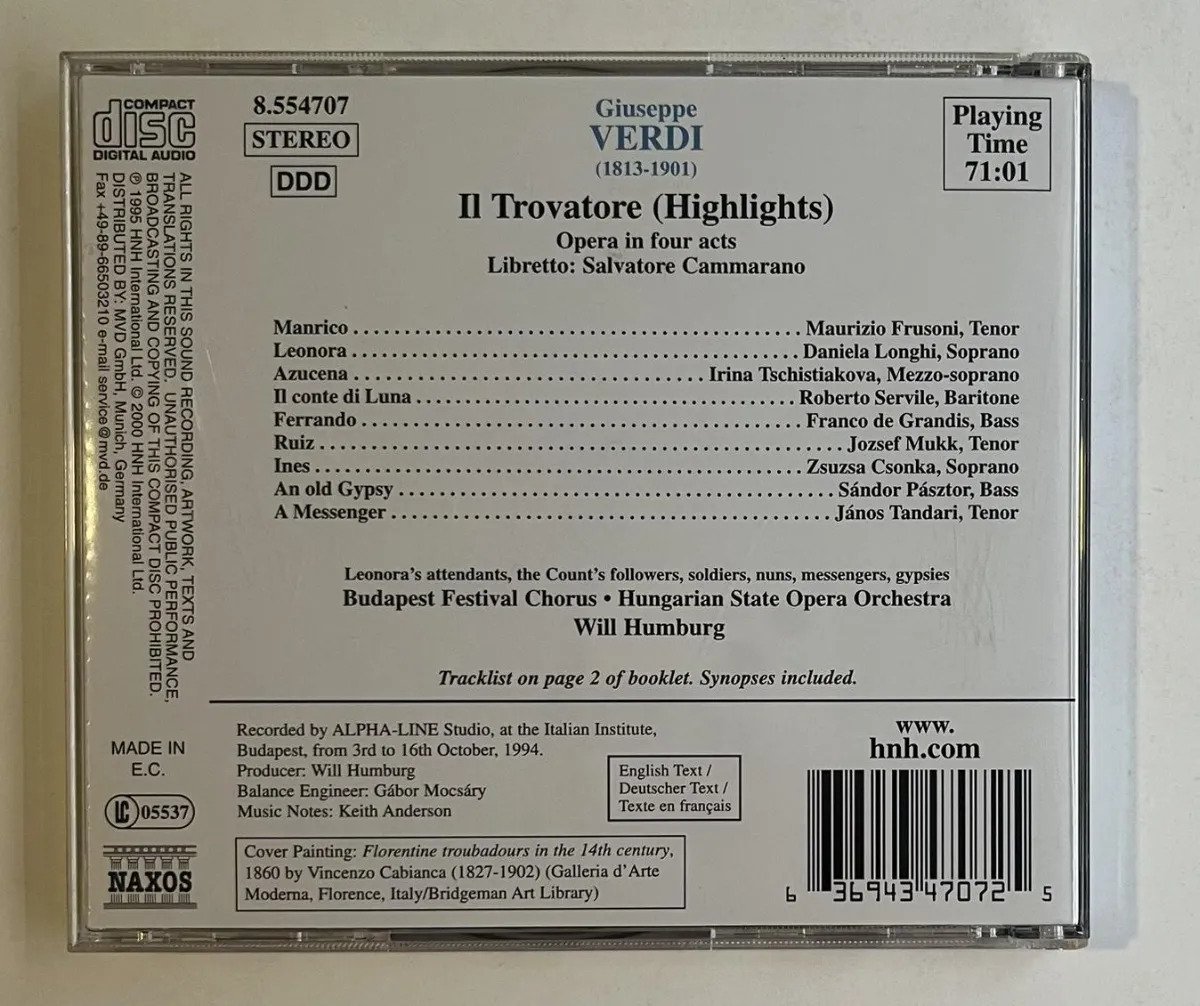 CD Giuseppe Verdi - Il Trovatore (Highlights) - Imagem 3