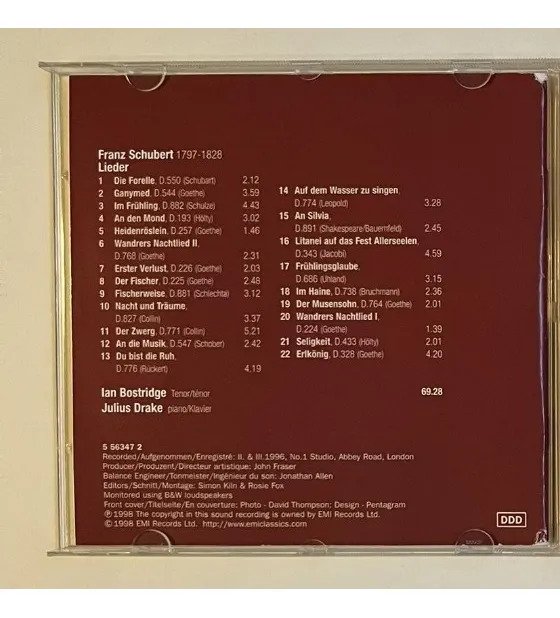 CD Franz Schubert - Schubert Lieder - Imagem 2