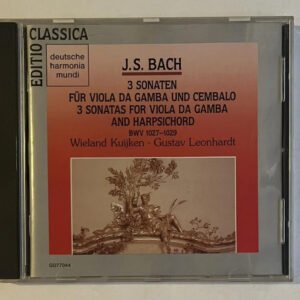 CD Johann Sebastian Bach - 3 Sonaten Für Viola Da Gamba And Cembalo = 3 Sonatas For Viola Da Gamba And Harpsichord BWV 1027-1029