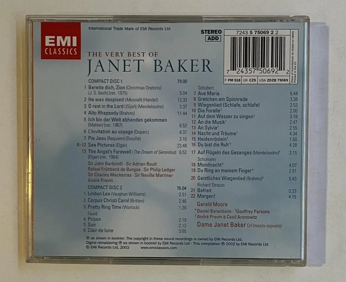 2 CDs Janet Baker - The Very Best Of Janet Baker - Imagem 3