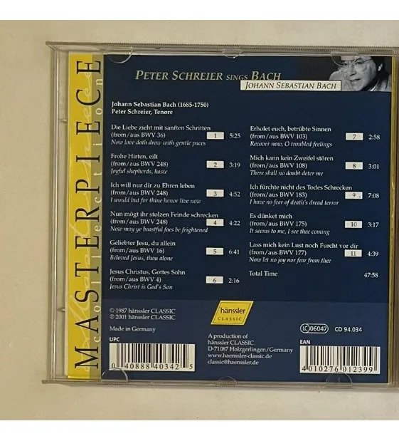 CD Johann Sebastian Bach - Peter Schreier Sings Bach - Imagem 2