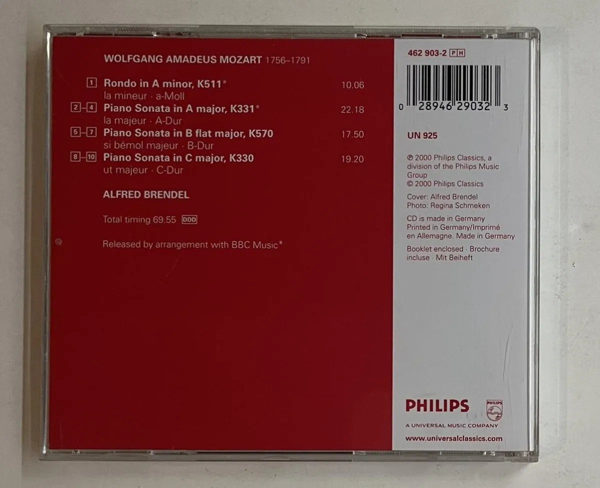 CD Wolfgang Amadeus Mozart - Piano Sonatas KV 330, 331, 570 Rondo In A Minor KV 511 - Imagem 3
