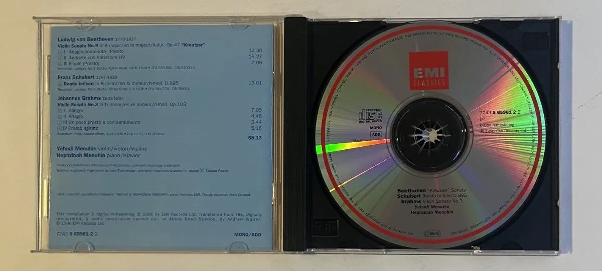 CD Yehudi Menuhin - Yehudi Menuhin. Hephzibah Menuhin. - Imagem 2
