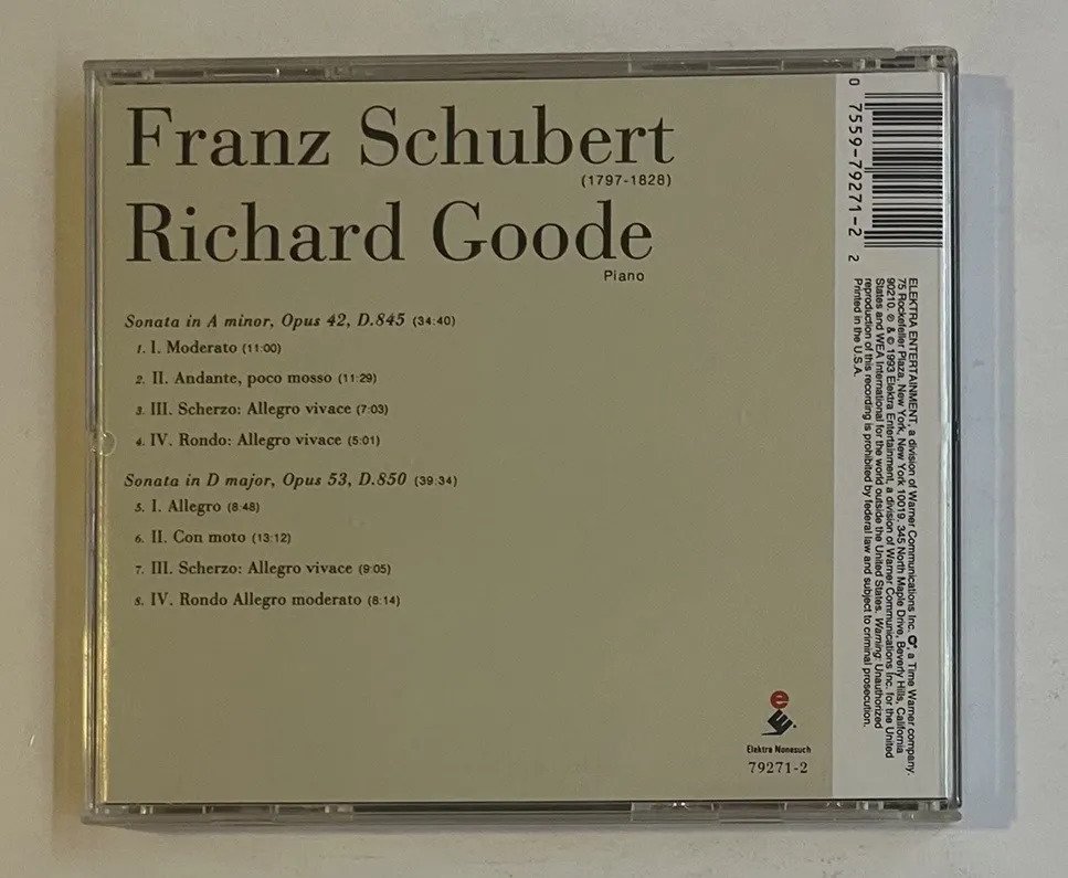 CD Franz Schubert - Sonata In A Minor, Op. 42, D. 845 / Sonata In D Major, Op. 53, D. 850 - Imagem 3