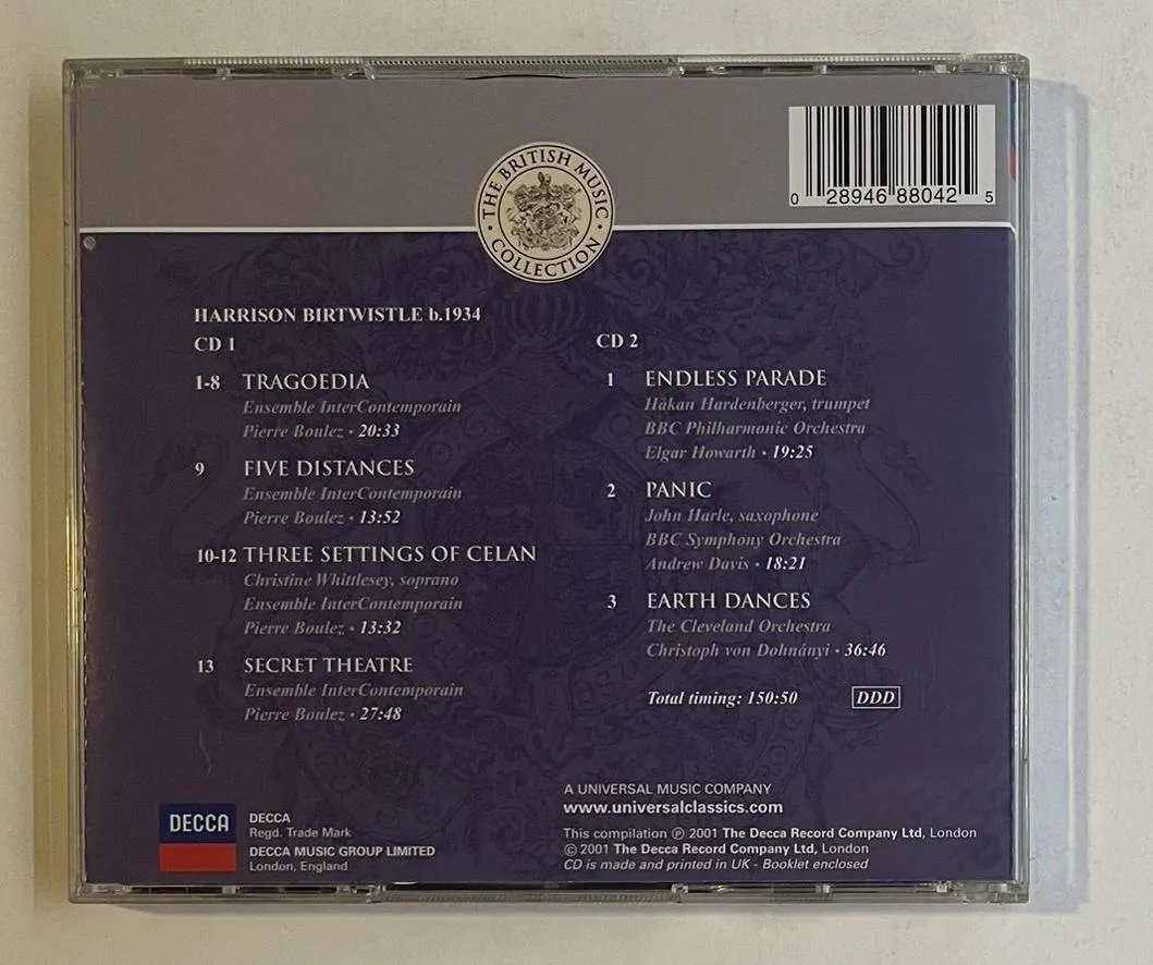 2 CDs Harrison Birtwistle - Harrison Birtwistle - Imagem 3