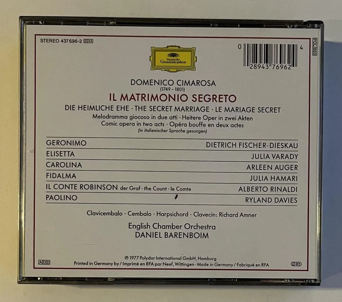 3 CDs Domenico Cimarosa - Il Matrimonio Segreto - Imagem 4