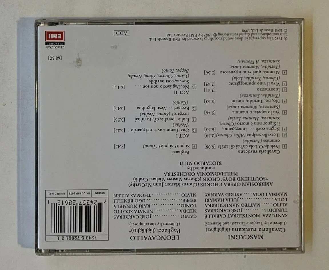 CD Pietro Mascagni - Cavalleria Rusticana / Pagliacci - Imagem 3