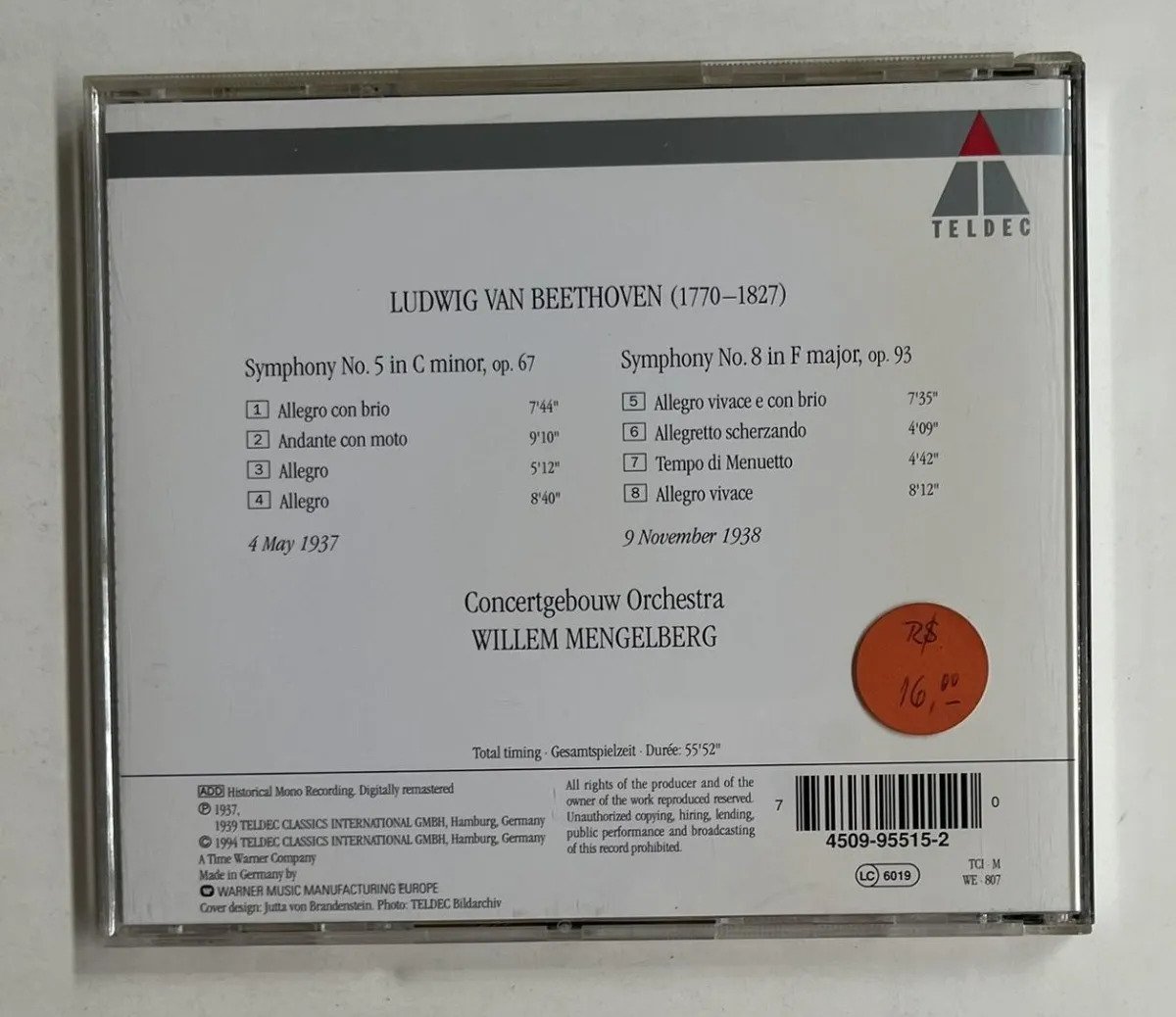 CD Ludwig van Beethoven - Symphonies Nos. 5 & 8 - Imagem 3