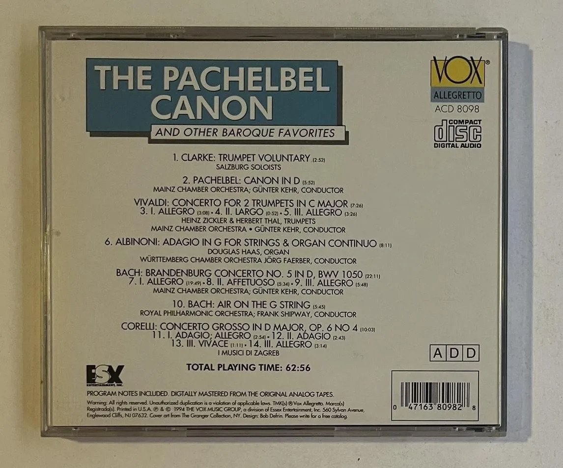 CD Various - The Pachelbel Canon And Other Baroque Favorites - Imagem 3
