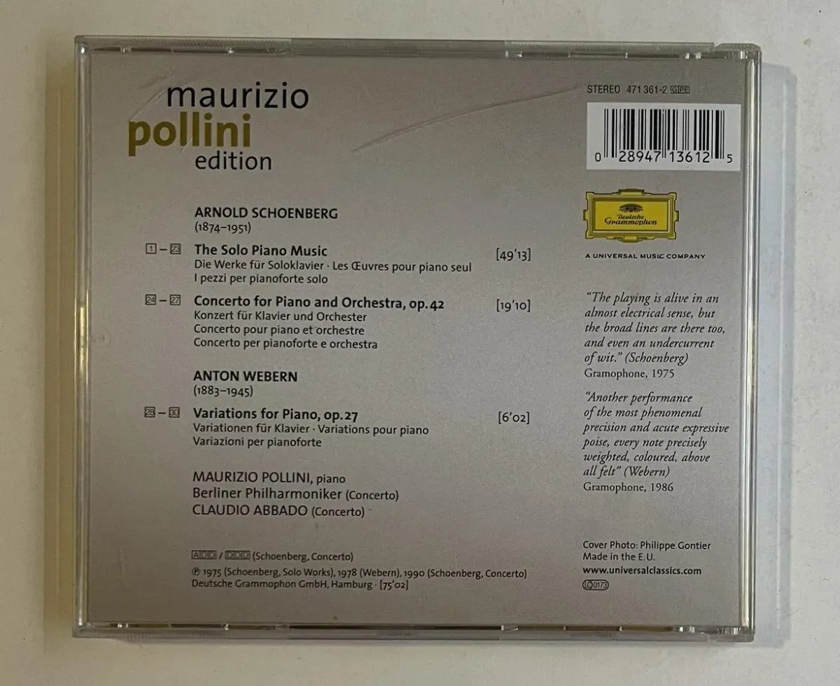 CD Arnold Schoenberg - The Solo Piano Music • Piano Concerto / Variations Op. 27 - Imagem 3