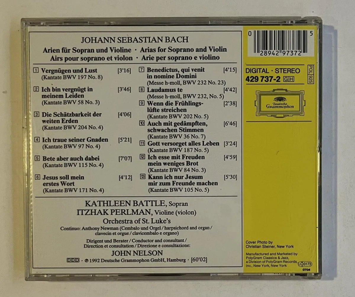 CD Kathleen Battle - The Bach Album - Imagem 3