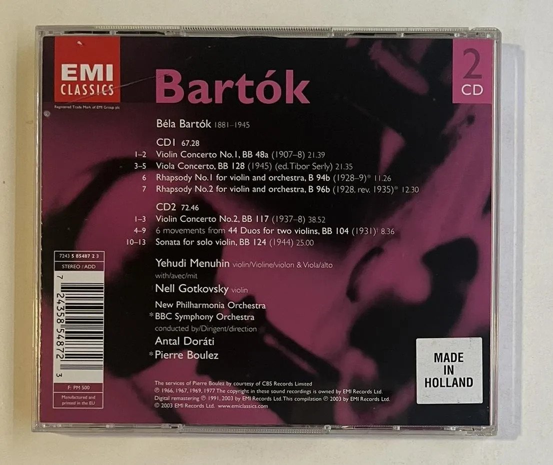 2 CDs Béla Bartók - Violin Concertos 1 & 2 · Viola Concerto · Rhapsodies 1 & 2 - Imagem 3