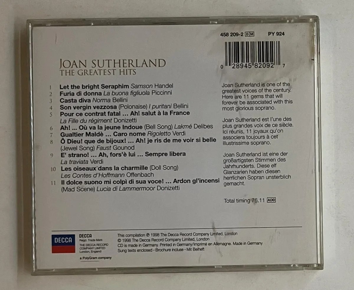 CD Joan Sutherland - The Greatest Hits - Imagem 3